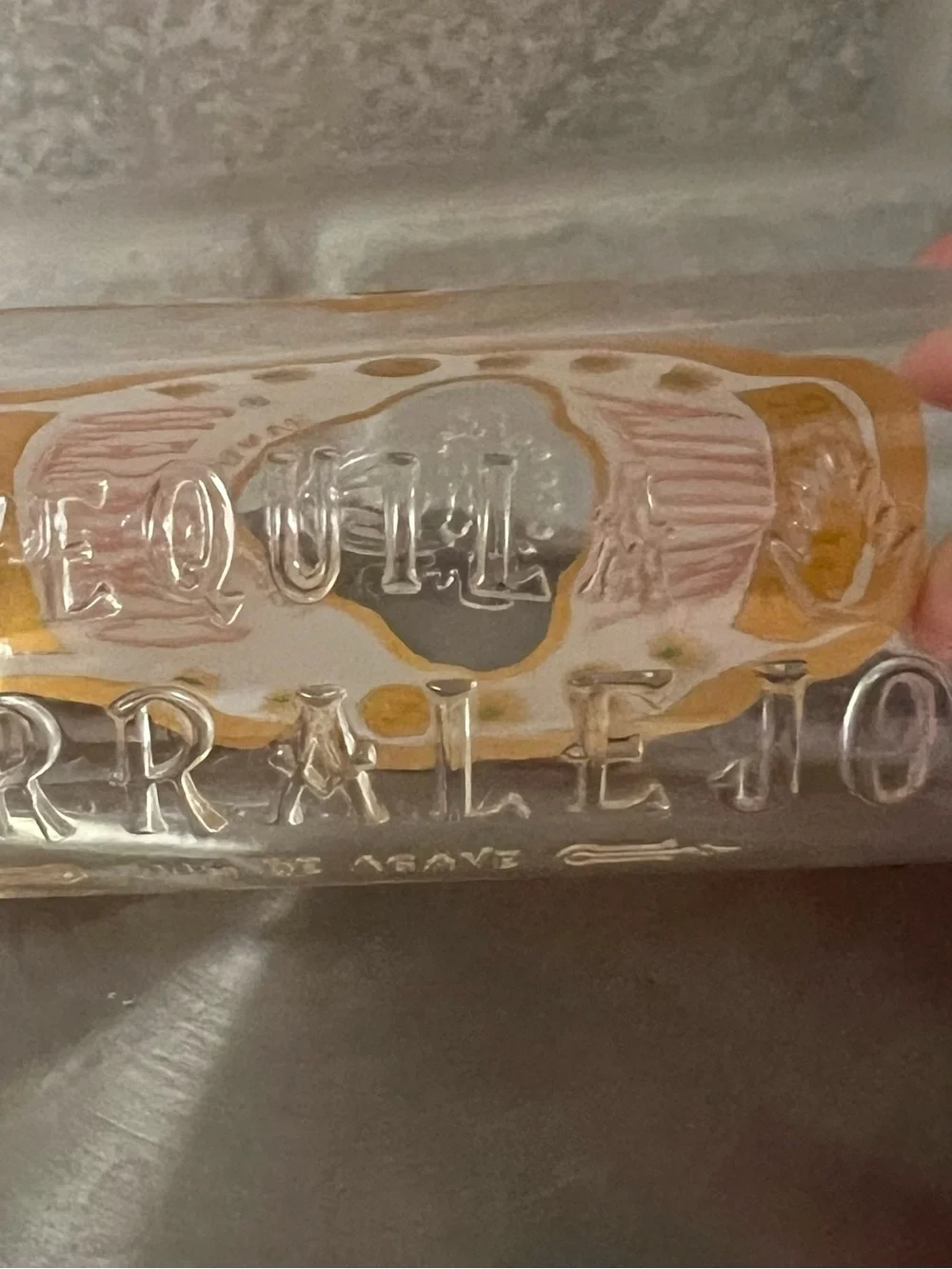 Corralejo Yellow & White Tequila Shot Glass with Silver Accent